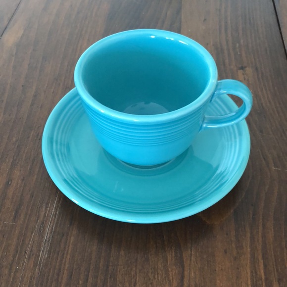 Fiesta Ware Teal cup and saucer like new no chips or blemishes Fast ship in FLA - Picture 4 of 4